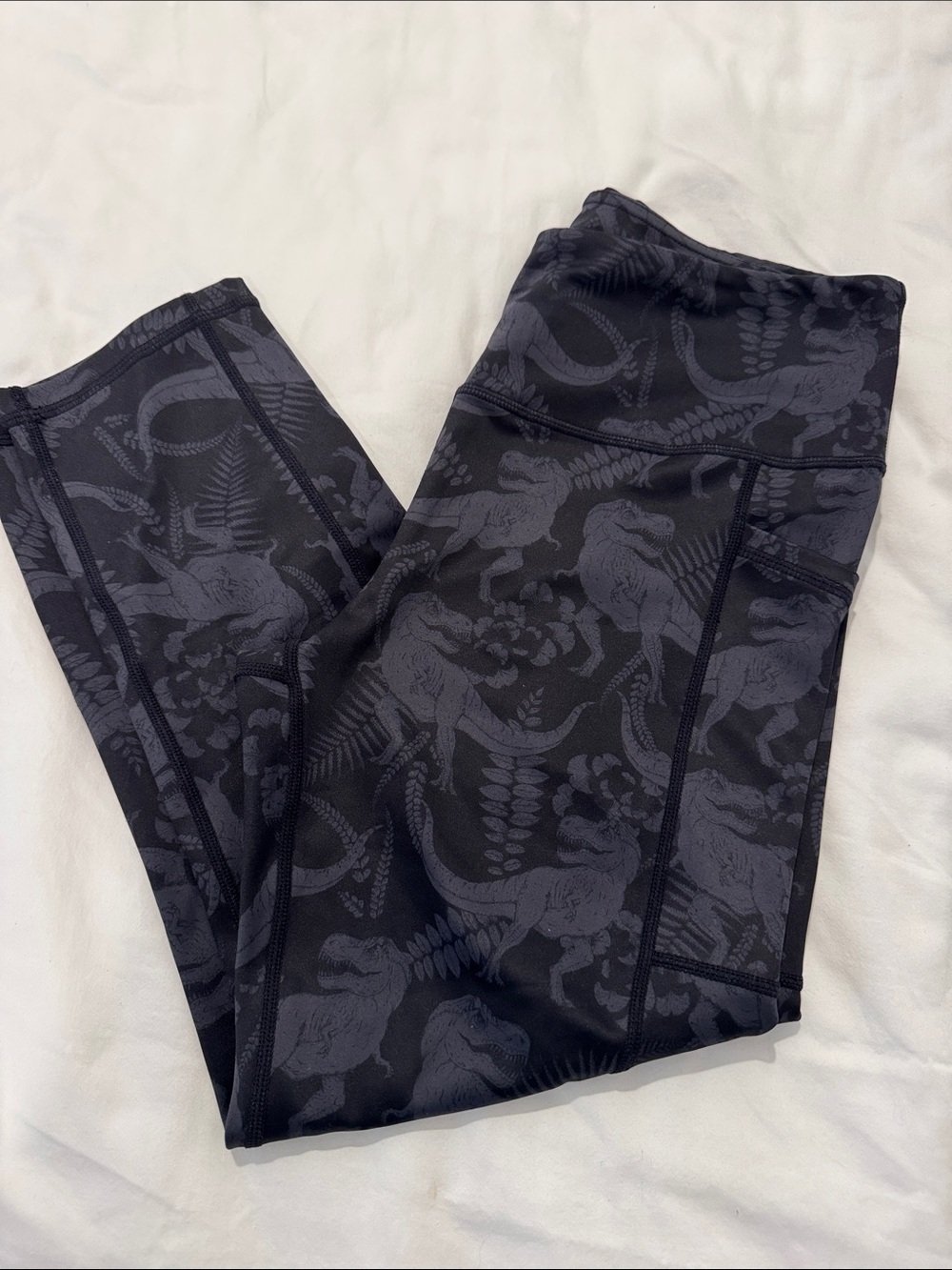 Constantly Varied Gear Black and Charcoal Dinosaur Print woman’s Leggings